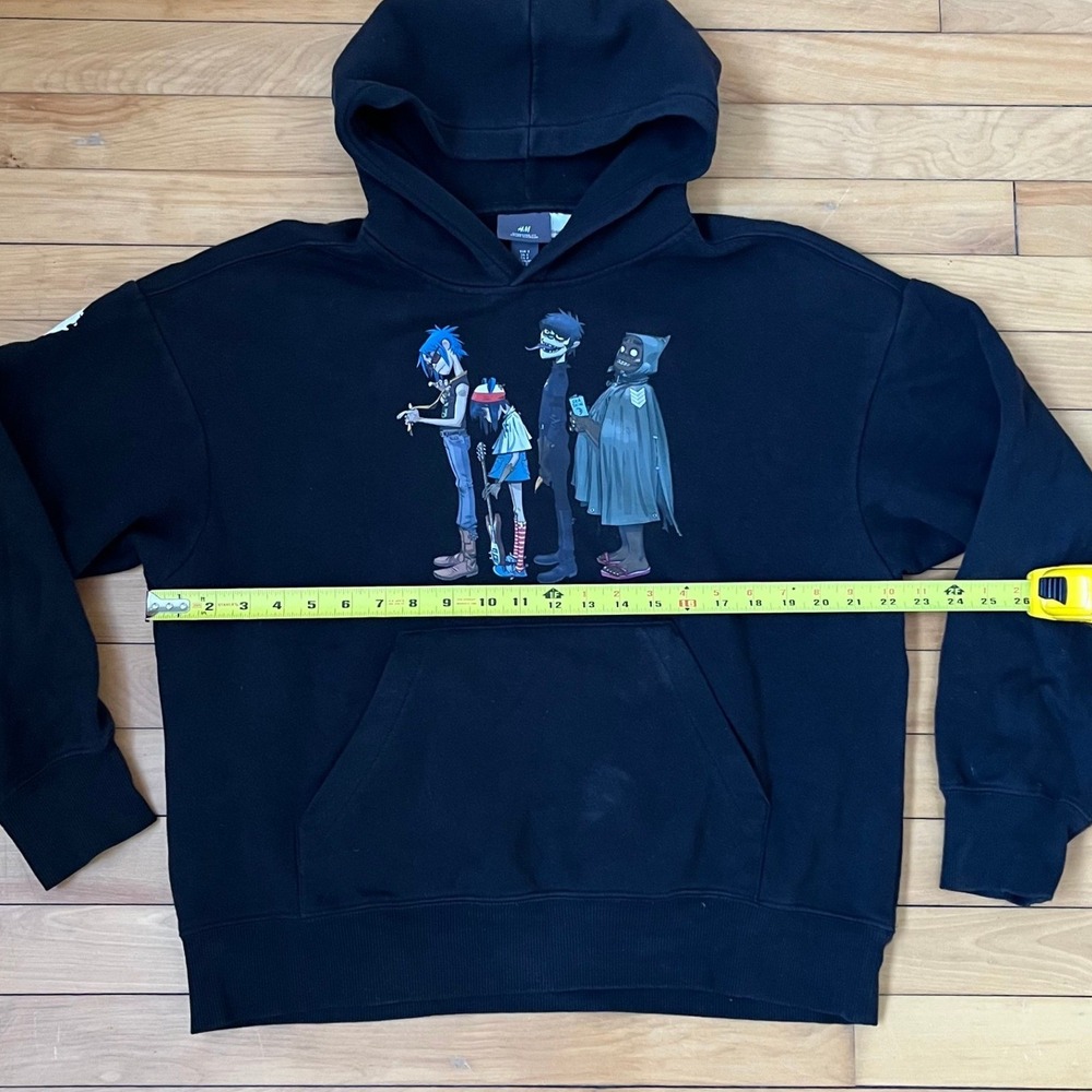 HM Gorillaz Oversized Graphic Hoodie Black Band Merch Small - Picture 6 of 6